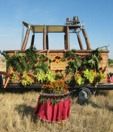geschmückte Ballongondel nach der Landung