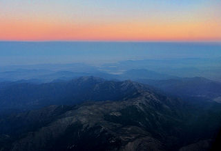 Morgenstimmung kurz nach dem Abflug in Santiago