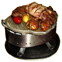 Klassische Parrillada als Abschiedsessen zu Mittag