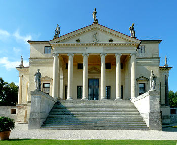 Die doppelt symmetrische Villa 'La Rotonda' von Andrea Palladio erbaut um 1580