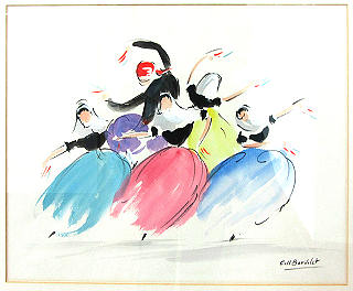 Anmutiges Aquarell des mallorquinischen Künstlers Josep Coll Bardolet