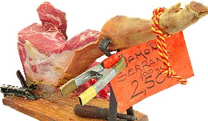 Serrano-Schinkenkeule am Markt von Alcúdia