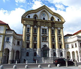 Die Ursulinenkirche in Ljubjana