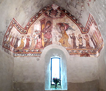 Beeindruckendes Gemälde Maria Verkündigung aus dem 14. Jahrhundert in der Fishermen's Chapel