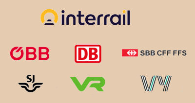 Die von uns mit dem Interrailticket benutzten nationalen Eisenbahnen
